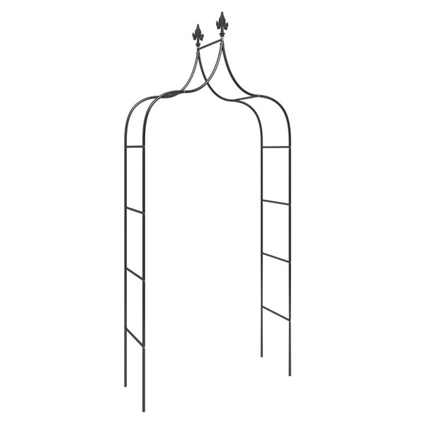 vidaXL Arcos de jardín 2 uds acero negro 120x38x260 cm