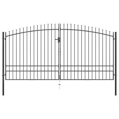 vidaXL Puerta doble para valla con puntas de lanza 400x248 cm