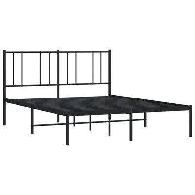 vidaXL Estructura de cama con cabecero metal negro 140x200 cm