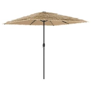 vidaXL Sombrilla de jard&iacute;n con LEDs poste acero marr&oacute;n 248x248x248 cm