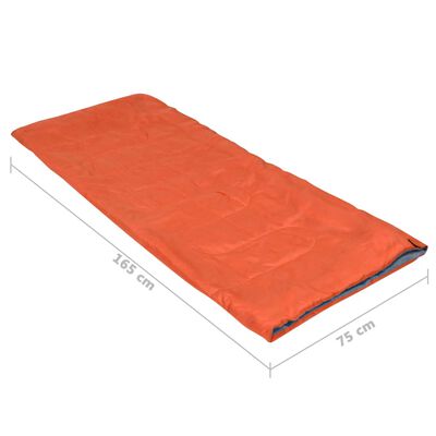 vidaXL Saco de dormir ligero para niños con sobre naranja 670 g 15°C