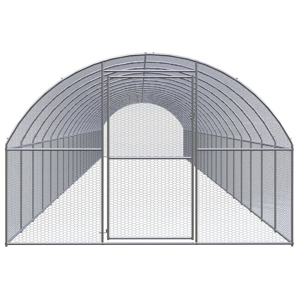 vidaXL Gallinero de exterior de acero galvanizado 3x20x2 m