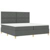 vidaXL Cama tipo Box Spring con colchón Gris oscuro 200 x 200 cm tela