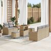vidaXL Conjunto de sofá de jardín 8 pcs Beige ratán sintético