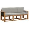 vidaXL Conjunto de sof&aacute;s de exterior 3 uds. Natural y Gris Claro