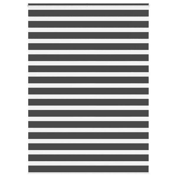 vidaXL Estor cebra negro 165x230 cm tejido ancho 160,9 cm poli&eacute;ster