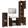 vidaXL Set de muebles ba&ntilde;o 4 pzas madera contrachapada roble marr&oacute;n