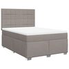 vidaXL Cama box spring con colch&oacute;n tela gris taupe 160x200 cm