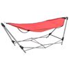 vidaXL Hamaca con soporte plegable rojo
