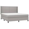 vidaXL Cama box spring colch&oacute;n y luces LED tela gris claro 180x200 cm