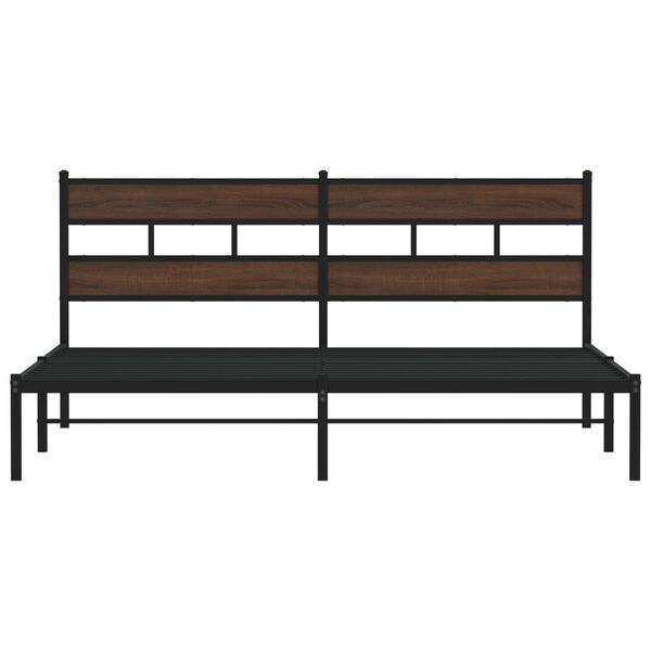 vidaXL Estructura cama con cabecero sin colch&oacute;n marr&oacute;n roble 190x200cm