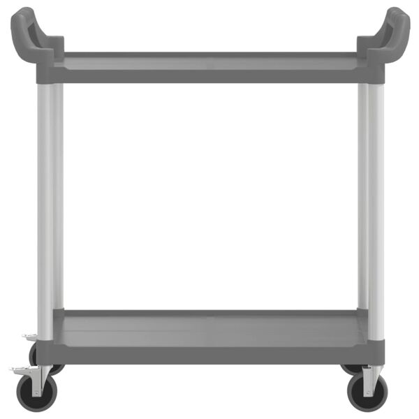 vidaXL Carrito de 2 niveles aluminio gris 99x50x97 cm