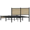 vidaXL Estructura de cama sin colch&oacute;n metal roble Sonoma 120x190 cm