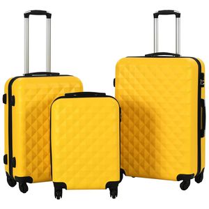 vidaXL Juego de maletas r&iacute;gidas con ruedas trolley 3 pzas amarillo ABS