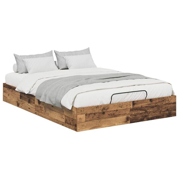 vidaXL Estructura de Cama Ottoman Madera vieja 193 x 120 x 25 cm