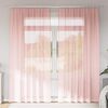 vidaXL Cortinas de gasa con bolsillos para varillas 2 uds. rosa