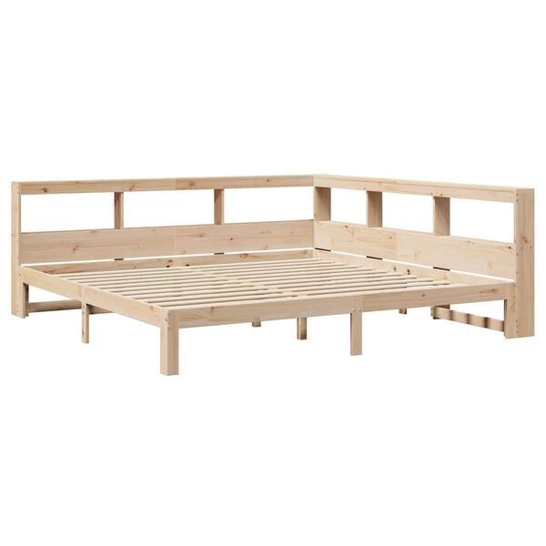 vidaXL Cama con estanter&iacute;a sin colch&oacute;n madera maciza de pino 180x200cm