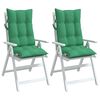 vidaXL Cojines de silla con respaldo alto 2 uds tela Oxford verde