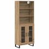 vidaXL Aparador alto 2 uds. Roble artisan 69,5 x 34 x 180 cm