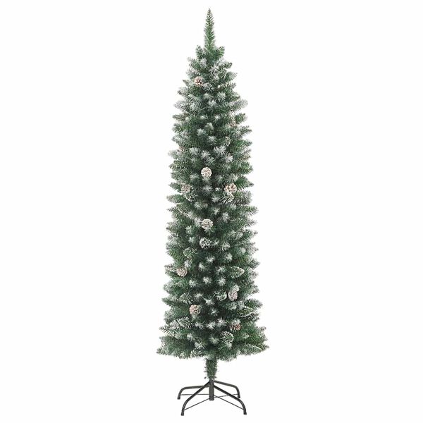vidaXL &Aacute;rbol Navide&ntilde;o Artificial Delgado con 150 LED Verde y 150 cm