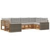 vidaXL Conjunto de sof&aacute;s de exterior 6 uds. Natural y Gris Claro