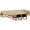 vidaXL Conjunto de sof&aacute;s de exterior con coj&iacute;n 9 pcs Natural y Beige