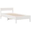 vidaXL Cama con estanter&iacute;a sin colch&oacute;n madera maciza blanco 90x200 cm