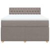 vidaXL Cama box spring con colch&oacute;n tela gris taupe 140x200 cm