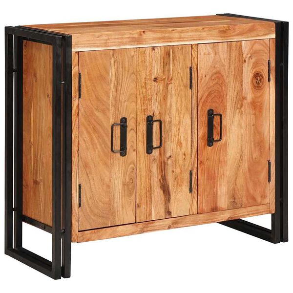 vidaXL Sideboard con puertas Marrón Madera maciza de Acacia y Metal