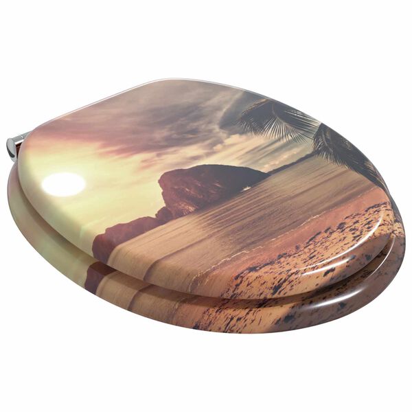 vidaXL Asiento de inodoro de cierre suave Naranja 44 x 38 cm