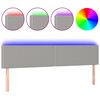 vidaXL Cabecero con LED de tela gris claro 200x5x78/88 cm
