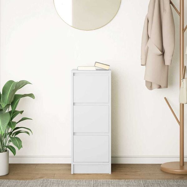 vidaXL Aparador blanco 29,5x34x76 cm madera de ingeniería