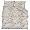 vidaXL Juego de funda n&oacute;rdica algod&oacute;n blanco y marr&oacute;n 240x220 cm