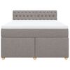 vidaXL Cama box spring con colch&oacute;n tela gris taupe 140x190 cm