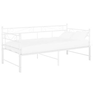 vidaXL Sof&aacute; cama extra&iacute;ble sin colch&oacute;n metal blanco 90x200cm