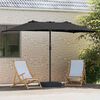 vidaXL Parasol de jardín Negro 385 x 209 x 244 cm tela