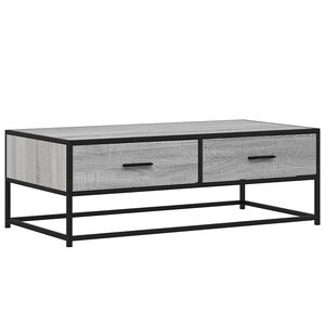 vidaXL Mesa de centro madera ingenier&iacute;a metal gris Sonoma 100x50x35 cm