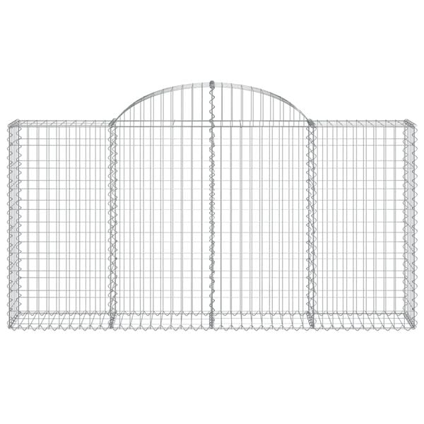vidaXL Cestas de gaviones 2 uds forma de arco hierro 200x30x100/120 cm