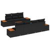 vidaXL Conjunto de sof&aacute;s de jard&iacute;n 8 uds. Negro Polirat&aacute;n