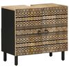 vidaXL Armario de lavabo de ba&ntilde;o madera maciza mango negro 62x33x58 cm