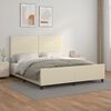 vidaXL Estructura de cama sin colchón cuero sintético crema 160x200 cm