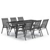 vidaXL Juego de comedor de jard&iacute;n 7 piezas gris y negro