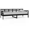 vidaXL Sof&aacute; cama madera maciza de pino negro 80x200 cm