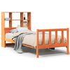 vidaXL Cama con estanter&iacute;a sin colch&oacute;n madera maciza marr&oacute;n 75x190 cm