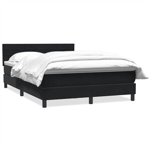vidaXL Cama box spring con colch&oacute;n terciopelo negro 140x210 cm