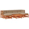 vidaXL Conjunto de Sof&aacute;s de Jard&iacute;n 7 uds. Marr&oacute;n Cera