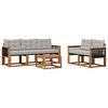 vidaXL Conjunto de sof&aacute;s de exterior 6 uds. Natural y Gris Claro