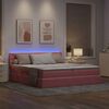 vidaXL Cama con tira de luces LED Rosa 180 x 200 cm Terciopelo