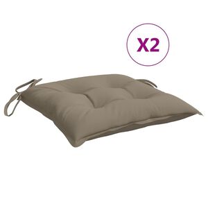 vidaXL Cojines de silla de jard&iacute;n 2 uds tela Oxford taup&eacute; 40x40x7 cm