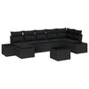 vidaXL Conjunto de sof&aacute; de jard&iacute;n 8 uds. Negro rat&aacute;n sint&eacute;tico